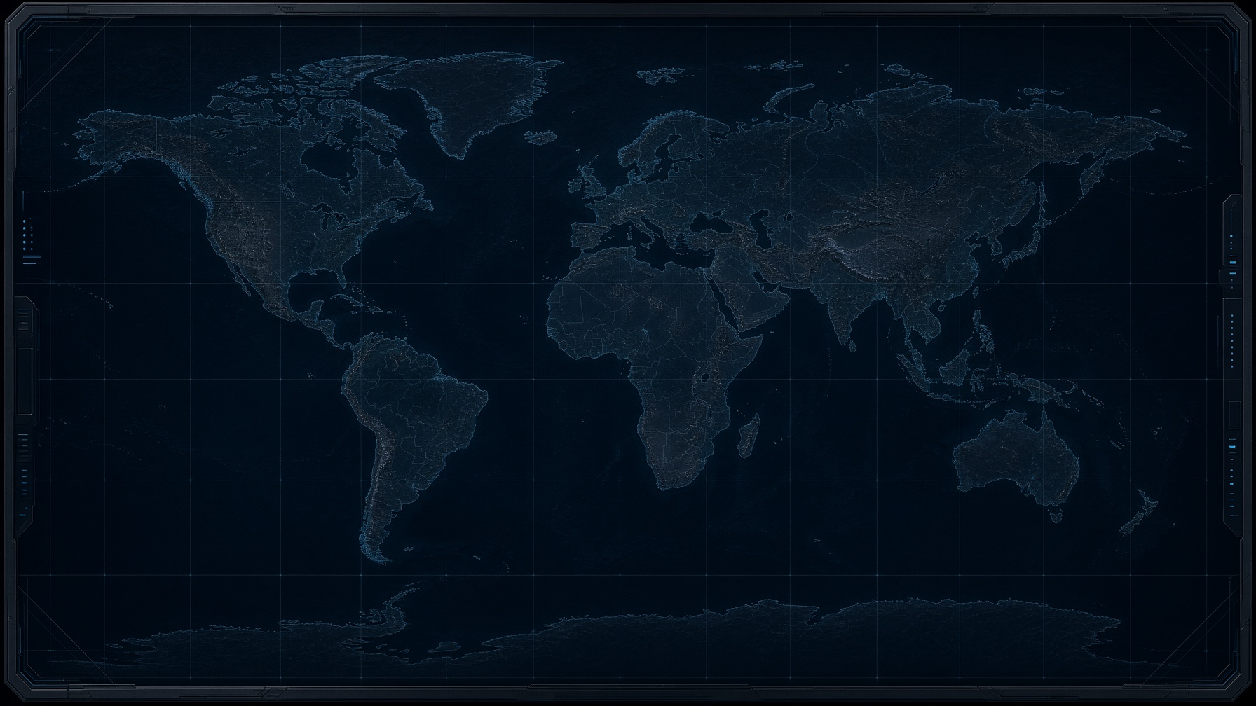 Tactical operations map over a dark terrain